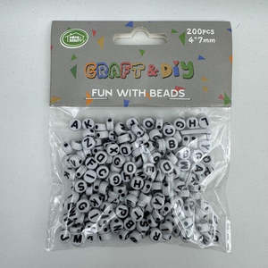 Alphabet Beads White 200pc