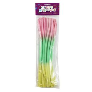 Craft Chenille Stems - Three-tone Colours Pink Green Yellow