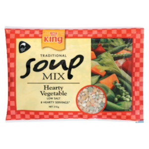Meal Ingredients: King Hearty Vegetable Traditional Soup Mix 210g