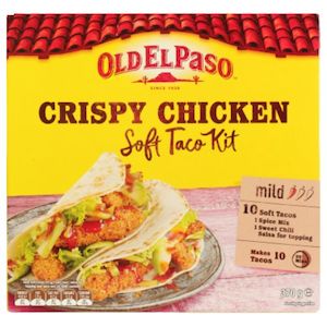 Meal Ingredients: Old El Paso Mild Crispy Chicken Soft Taco Kit 370g