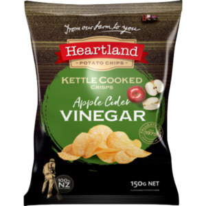 Meat Specials: Heartland Premium Kettle Apple Cider Vinegar Potato Chips 150g