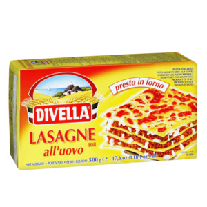 Meal Ingredients: EUD Divella Lasagna all uovo