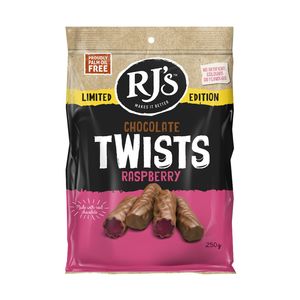 All Meat: RJ’s Limited Edition Raspberry Chocolate Coated Twists - 250g