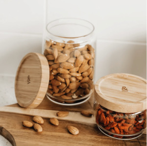 Seed Sprout: Glass & Bamboo Byron Pantry Jars