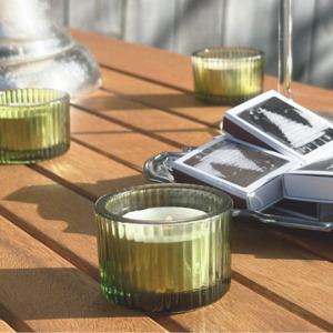 Olive Fluted Tealight Holders (Set of 6)
