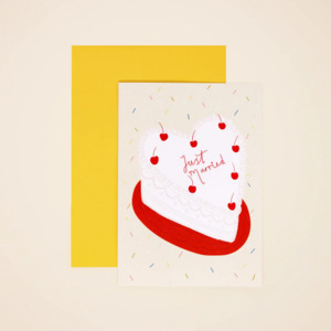 Heart Cake Wedding Card