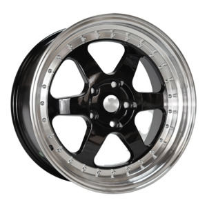 Wheels: MS808 - BLACK/POLISHED LIP