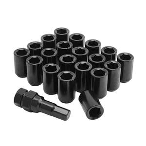 Slim Fit  Steel Wheel Nuts  6 Point Internal Hex Drive - Black
