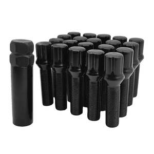 Wheel Bolts: 20PCS + Key Audi Volkswagen 27mm Spline Drive Extended Wheel Bolts - M14X1.5 Black