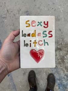 Sexy badass bitch tile, Shocking pink fundraiser. Made to order and sent out in &hellip;