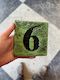 Number 6 ceramic tile