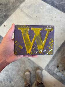 Square Tiles: Letter W ceramic tile