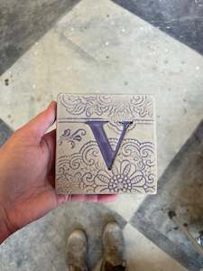 Square Tiles: Letter V ceramic tile
