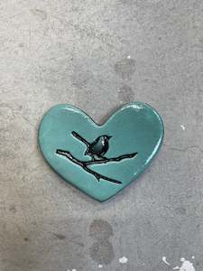 Duckegg Bird on Branch Heart