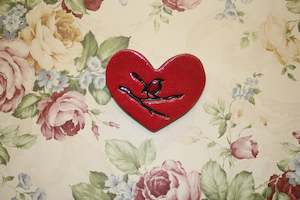 Flat Hearts: Bird On a Branch Heart