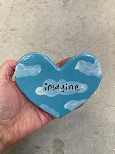 ceramic imagine heart blue and white