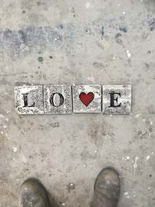 Love tiles black and white