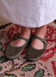 Mary Janes: Mary Jane Velvet Slippers | Green