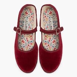 Mary Janes: Mary Jane Velvet Slippers | Bordeaux