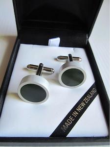 Round Greenstone Cufflinks