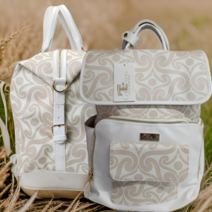 Bag Sets: Beige Koru Design Bag Set