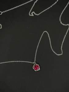 Sacral Necklace – Sterling Silver with Ruby
