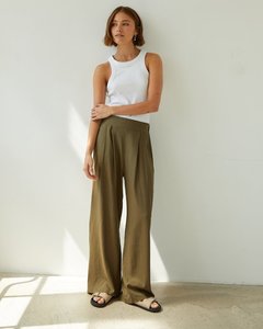Alexis Linen Trousers – Khaki