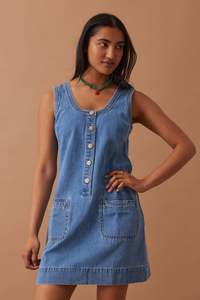 Sunny Denim Tank Dress – Vintage Blue