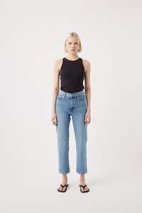 Denim: Zoe High Straight Crop Jean – Cadence Blue