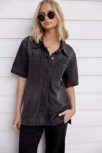 Beckham Shirt – Black Denim