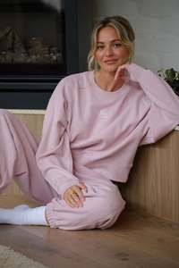 Cropped Slouchy Crew – Blush