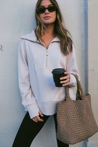 Half-Zip Sweater – Almond (last size)