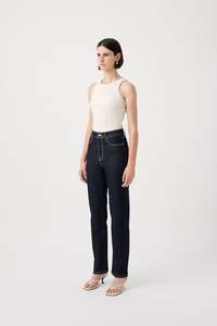 Outland Denim Nz: Zoe High Straight Jean – Rinse