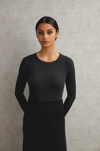 Balance Rib Crew – Cotton Cashmere Shale (last size)