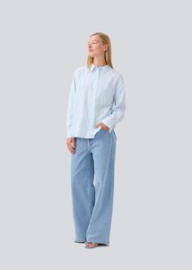 Modstrom: Mille Stripe Shirt – Light Blue & Navy Stripe