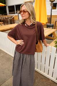 Fashion Womens: Phoebe Premium Tee – Chocolate