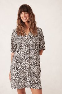 Dresses: Boxy Shirt Dress – Leopard