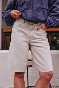 Olive Belted Denim Short – Fresh Sand