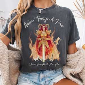 Whimsical Witchy: Aries' Forge & Fire Zodiac Shirt