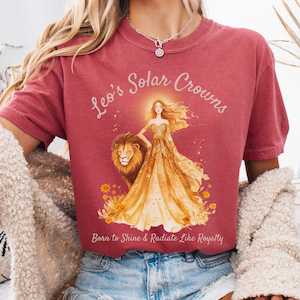 Whimsical Witchy: Leo's Solar Crowns Zodiac Shirt