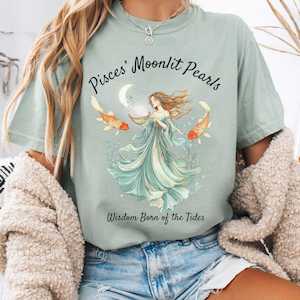 Pisces' Moonlit Pearls Zodiac Shirt