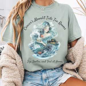 Cancer's Moonlit Tide Tea Rooms Zodiac Shirt