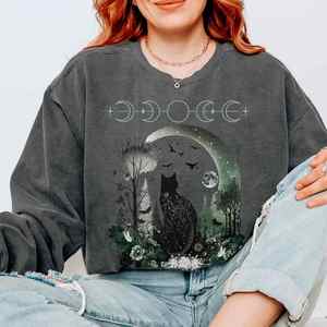 Halloween Bookish Tees: Mystical Black Cat Sweatshirt