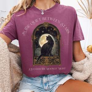 Shirts Only: In the Quiet Between Stars Moonlit Cat Tee