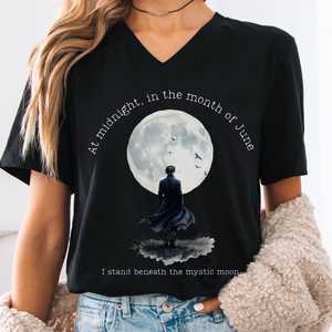 Beneath the Mystic Moon Edgar Allan Poe V-neck