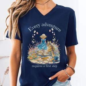 Alice In Wonderland: Every Adventure Requires a First Step Alice V-neck