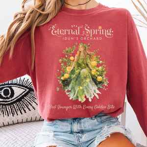 Norse Mythology Shirts Norse Tshirts Norse God Clothing: Eternal Spring Idun's Orchard Norse Goddess Long Sleeve Shirt