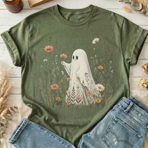 All T Shirts: Wildflower Ghost Halloween T-Shirt