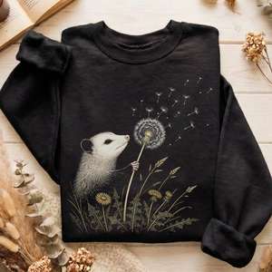 Opossum Making a Dandelion Wish Sweatshirt