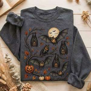 Sweatshirts Only: Moonlit Bats Halloween Sweatshirt